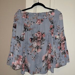 Blue Floral Boutique Top